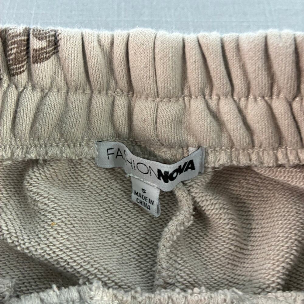 Fashion Nova Savage All Over Print Jogger Sweatpants Beige Women’s S - Picture 3 of 7